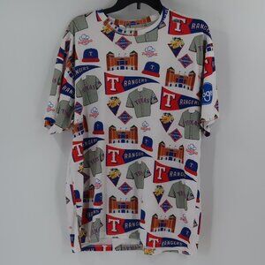 Texas Rangers Full Print Front and Back Tee Size XL